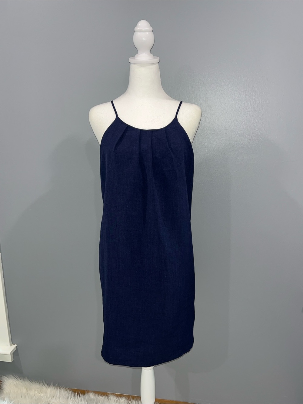 Navy Spaghetti Strap Mini Dress